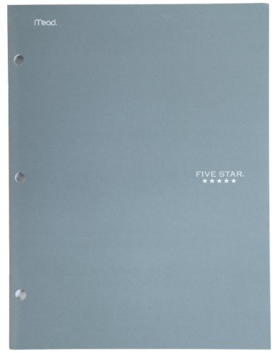 Five Star 4 Pocket Folder, 2 Pocket Folder Plus 2 Additional Pockets, Gray (72103)