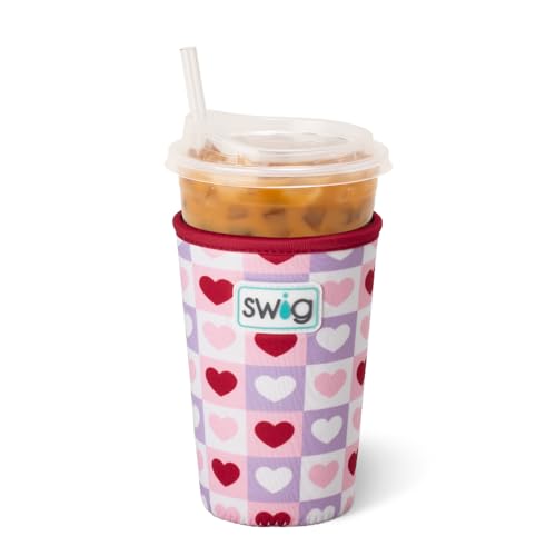 Swig Life Medium Iced Cup Coolie, Standard 22oz Iced Coffee Cup Insulator Sleeve with Handle,...