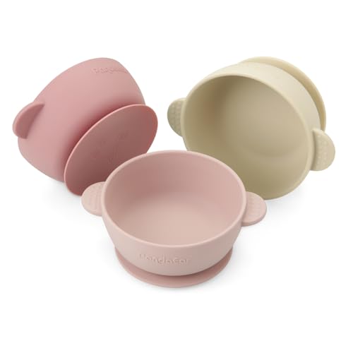 Image of PandaEar 3 Pack Baby Bowls with Suction| Stay Put Silicone Food Bowl for Babies Kids Toddlers Infants| Food Grade Soft Safe BPA-Free Silicone (Pink)