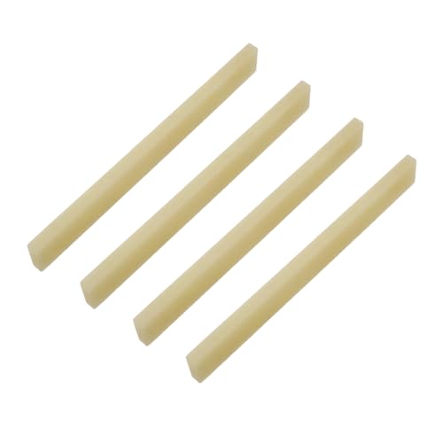 Soundspire Unbleached 4Pcs Bone Guitar Saddles Blank for Electric/Acoustic/Classical Guitars (Uncut DIY Replacement)