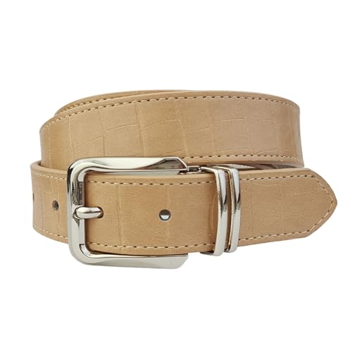 Classic Alligator Print belt in Shiny Silver Buckle