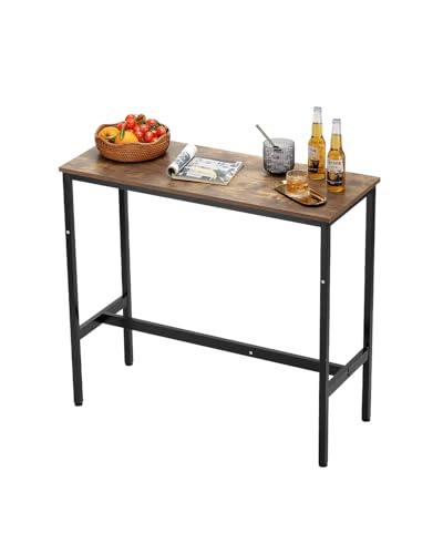 VEVOR Bar Table, Sturdy Metal Frame High Top Pub Table, Narrow Long Kitchen Dining, Cocktail Counter...
