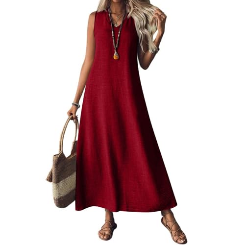 Leinenkleid für Damen, ärmellos,...