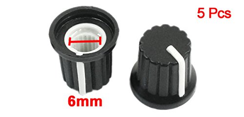 Image secondaire de Bouton Potentiomètre Noir 6mm pour Contrôle de Volume - Lot de 5