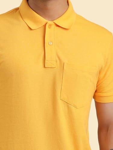 Image of Rupa Bumchums Men Super Combed Cotton Solid Half Sleeve Club Collar Polo Regular Fit T-Shirt with Chest Pocket