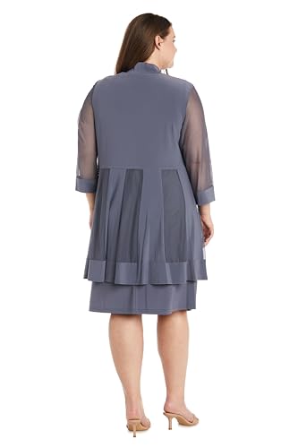 Image of R&M Richards Women's Petite Glitter Trim Jacket Dress
