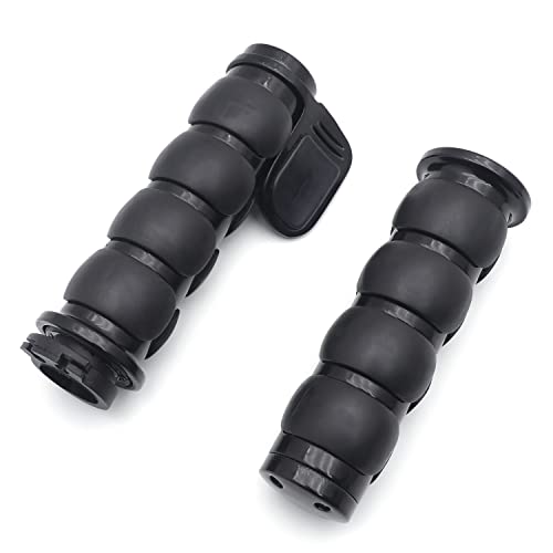 HTTMT TRHB114F-25-BK Black Rubber Hand Grips 1 inch 25mm Pair Compatible with Harley Davidson Softail Fat Boy FLSTF Kawasaki Vulcan Suzuki Intruder Road Star V Star