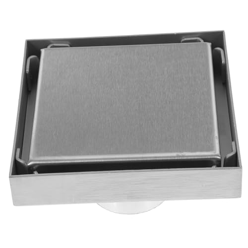 Hohopeti Desagüe de Suelo Cuadrado de Acero Inoxidable 304 Filtro de Drenaje de Piso Antidesagüe y Colector de Pelo para Ducha Tapa de Drenaje de 10 CM Accesorio para Baño y Ducha