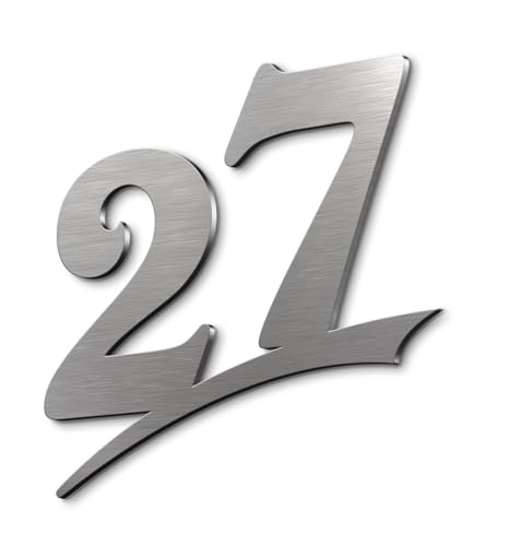 Numéro de maison 27 en acier au design Pays de Galles 16 cm