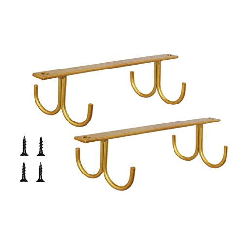 Baoblaze Cup Hooks for Kitchen Cupboard Mug Hanger Under Shelf Hooks Cup Holder Organiser for Storage Screw Fitting Under Cabinet, Gold
