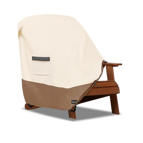 Image of ANartcle Patio Adirondack Chair Cover 2 Pack,600D Waterproof Heavy Duty Outdoor Chair Covers,Adirondack Chair Covers(30W x 34D x 36H inches),Patio Furniture Covers,Beige&Brown