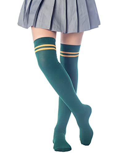 Image of iB-iP Women's Football Style Stripes Sports Thigh High Long Socks