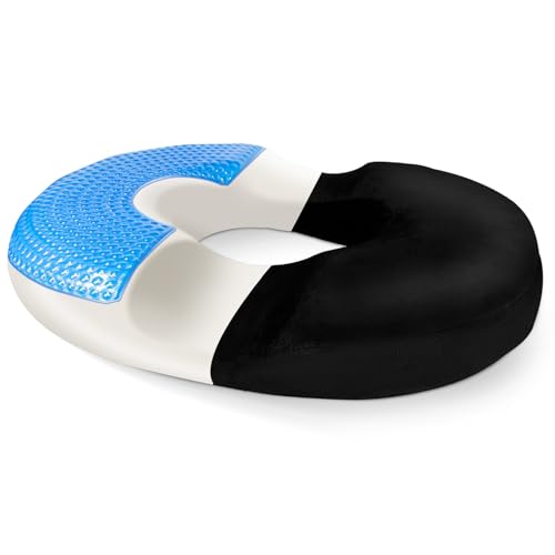 Orthopädisches Sitzkissen mit Gel-Schicht: Memory Foam Steißbeinkissen Ergonomisches Cushion Hämorrhoiden Sitzkissen Ringkissen Donut Kissen für Bürostuhl Auto Rollstuhl Sitzring Erhöht Sitzkomfort