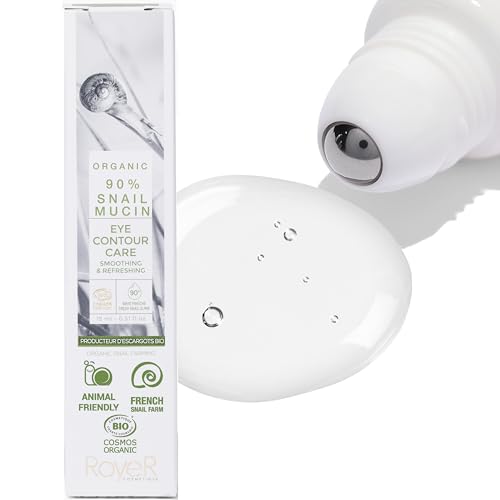 RoyeR Cosmetique 100% Pure Snail Mucin Eye Cream, Certified Organic & Cruelty Free, Made In France. Natural Luxury Eye Cream, .50 oz.