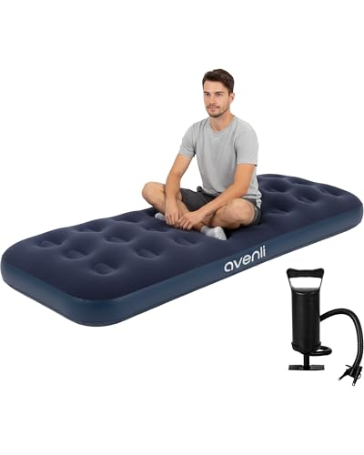 AVENLI Luftmatratze Luftbett Camping Set mit Pumpe für 1 Person 191x73x22cm aufblasbare Matratze Gästebett weiche Liegefläche mit beflockter...