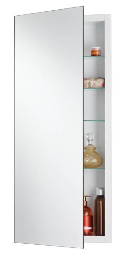 Jensen 1035P34WH Cove Single-Door Recessed Medicine Cabinet, White