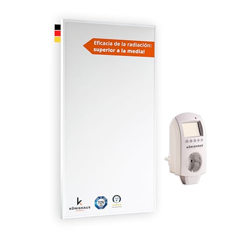 Könighaus Infrared heating – 600 Watt – Eco-Model ✓ Double Overheat Protection ✓ Heats up in 2-4 Minutes ✓ Wall Mounted
