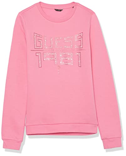 GUESS Girls' Fench Terry Rhinestone Logo Sweatshirt