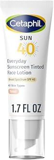 CETAPHIL Everyday Sunscreen Tinted Lotion for Face, 1.7 fl oz, 100% Mineral S...