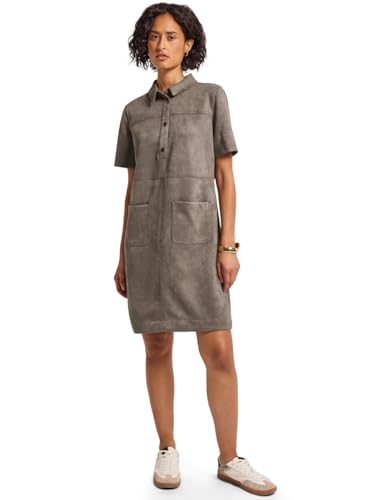 Street One Damen 1408846 Velours Blusenkleid, bark Brown, 40
