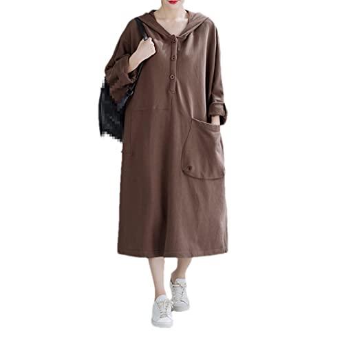 Robe pull à capuche en coton Hndudnff M style décontracté