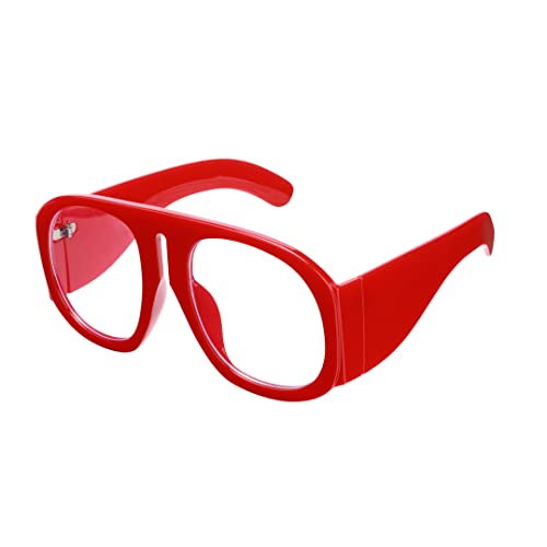 Image of FEISEDY Oversized Blue Light Blocking Glasses Women Men Big Plastic Aviator Frame Eyewear Clear Lens Computer Glasses B2371