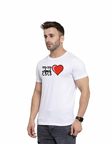 Image of Love Printed T-Shirt for Men and Women Alphabet with Love Heart Graphic Printed T-Shirt Half Sleeve T-Shirt