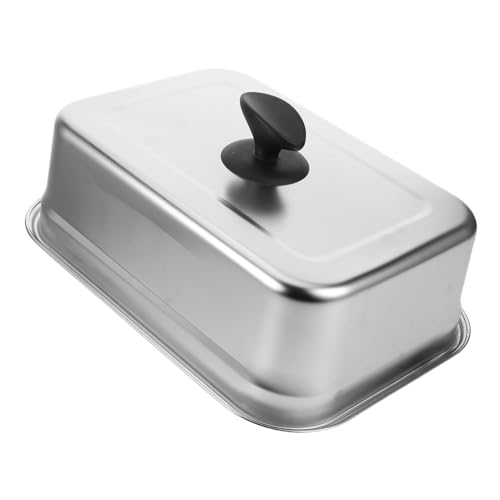 DECOMELODY Edelstahl Rechteckiger BBQ Grill Abdeckhaube Rostfreier Robuster Basting und Dampfdeckel für Grill Teppanyaki Barbecue Maßgeschneidert für Rechteckige Pfannen und Hitzebeständig