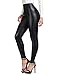 SEASUM Women's Faux Leather Leggings Pants PU Elastic Shaping Hip Push Up Black Sexy Stretchy High Waisted Tights XL