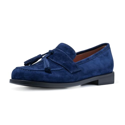 Image of ONEENO Women's Casual Flat Suede Tassel Loafer