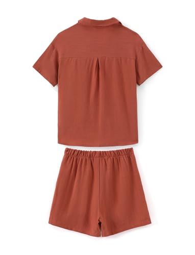 Image of PATPAT Family Matching Linen Outfits, Breathable Short Sleeve Summer Linen Outfits for Men, Women, and Kids