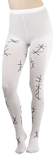 Image of ToBeInStyle Women's Bloody Stitches Scar Zombie Frankenstein Costume Tights Pantyhose Living Dead