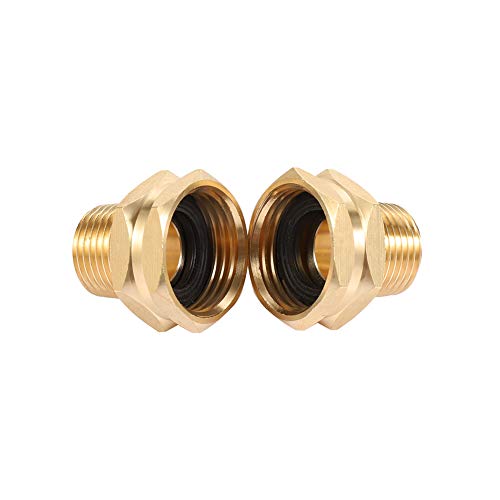Kbrotech Brass Garden Hose Adapter, 3/4' GHT Female x 1/2' NPT Male Connector, 2pcs