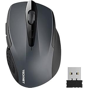 TECKNET Kabellose Maus, Pro 2.4G 2600 DPI Wireless Maus 6 Tasten mit Nano Empfänger, 24 Monate Batterielaufzeit, 5…