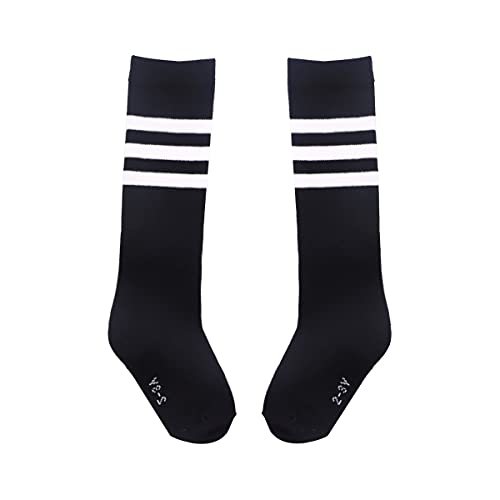 FZBNSRKO 1 Pair Toddlers Children Kids Girls Boys Cotton Bootie Knee High Long Soccer Socks Team Socks for Kids 2-3 Years Old2