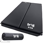 Trail Self Inflating Camping Mat 5cm Thick Double Inflatable Mattress And Bag Black