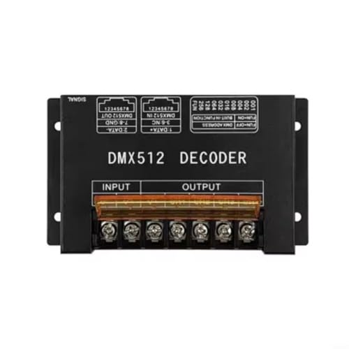 DMX512 Decodificador 4 canales RGB RGBW LED controlador sistema de control síncrono diseño compacto para iluminación de escenario y efectos dinámicos, fácil integración, negro
