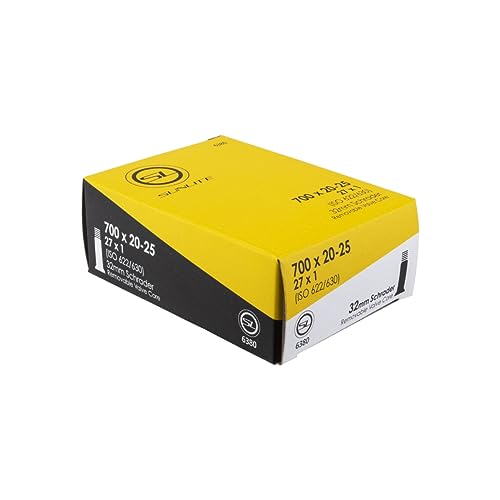 Sunlite Schrader Valve Bicycle Tubes, 700 x 20-25 / 32mm Valve