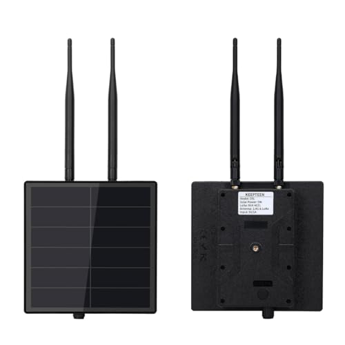 KEEPTEEN D5L-R1 Mesh Solar LoRa Repeater Built in RAKWireless 19007+4631 LoRa Modules Board Compatible with Meshtastic Meshcore Node Devices 915mhz Antenna SolarPanel Built in Battery Controller