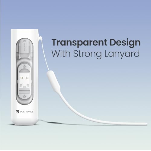 Image of Portronics Snapcase 4 60W Multifunctional Fast Charging Data Cable Transparent Kit, Conversion Set USB A & Type C to Male Micro /Type C /Lightning, Data Transfer, Sim Storage, Sim Eject Pin,Pocket Size