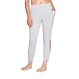 JoyLab Women's Fleece Cut-Out Jogger Pants - Gray Heather - (Small)