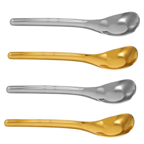 Cabilock cucharas soperas redondas cuchara sopera larga cuchara de cabeza cuadrada cucharas cucharas para cucharas cubiertos cuchara de cena cucharas largas Acero inoxidable
