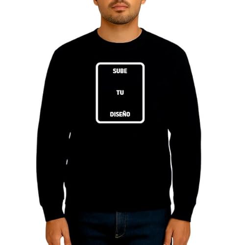 C&P Sudadera Marino Personalizada Cuello Redondo Unisex | 50% algodón / 50% poliéster | Impresión De Calidad | Elige tu Talla | 280 GR, Personalizacion DTF