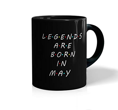 Image of inchLegends are Born in May Printed Black Coffee /Tea Mug for Birthday Gifts | Friends | Bestfriend | Sister | Brother | Gifting Mug | Loved Ones