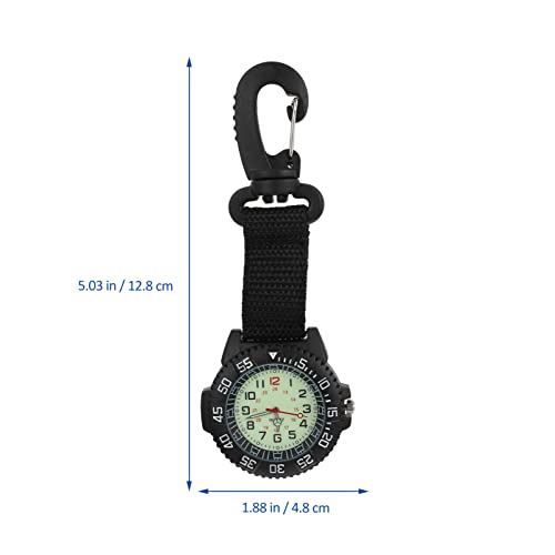 Hemobllo Carabiner Pocket Watch with Nylon Strap Multifunction Sports Fob Watch for Mountaineering Camping and Backpacking Outdoor Activities - Image 3