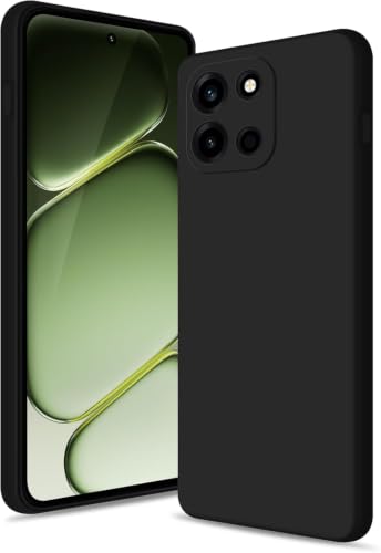 Image of DIZORO Microfiber Candy Compatible for Oneplus Nord 6 5G Smooth Touch Cushion Liquid Soft Silicone Gel Rubber Phone Case Non-Slip Full Body Protective Shockproof Back Cover - Black