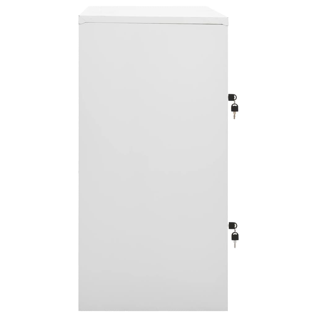 Taquilla gris claro 90 x 45 x 92,5 cm, acero resistente con 4 compartimentos y cerraduras, ideal para oficina, escuela, almacenamiento seguro