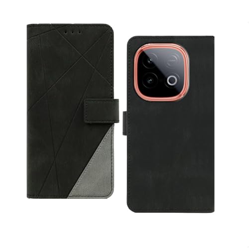 Image of amazon basics IQOO Neo 10 5G Flip Cover | Card Pockets Wallet & Stand | Flip Cover for IQOO Neo 10 5G (Black with Grey)