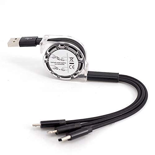 ZOBRAS Multi Retractable 3.0A Fast Charger Cord, Multiple Charging Cable 1.2m 3-in-1 USB Charge Cord with Phone/Type C/Micro USB for All Android and iOS Smartphones | Multicolour | (B0B39C92W9) Amazon Price History, Amazon Price Tracker