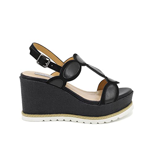 QUEEN HELENA Zeppe Sandali Alti con Cinturino